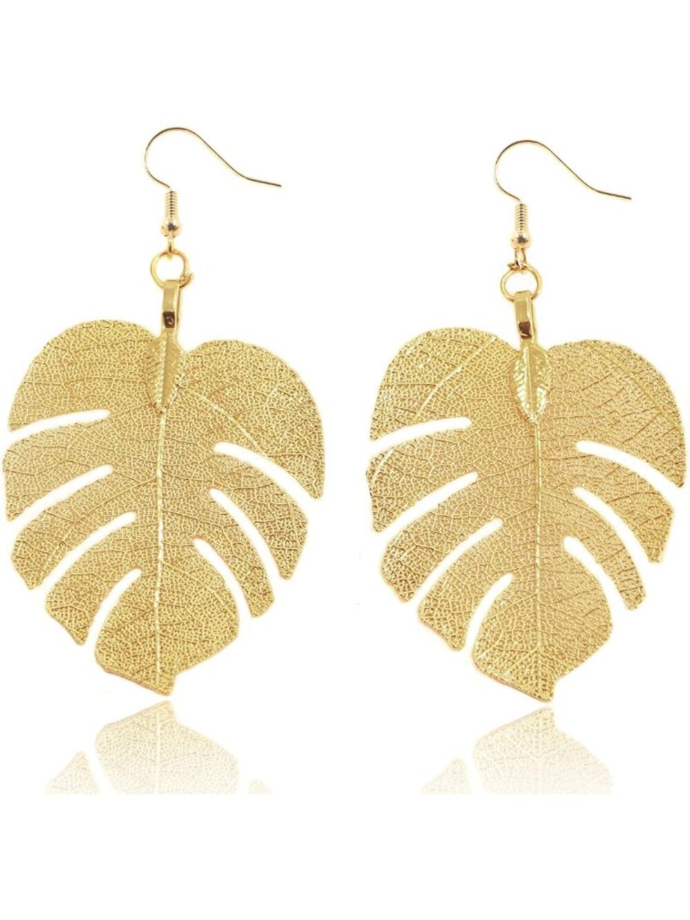 Chic Handcrafted Monstera Leaf Earrings & Paperclip Necklaces - Trendy Plant